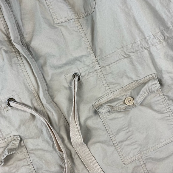 Avenue Jacket Women 26 Beige Full Zip Mock Neck Drawstring Waist Pockets Button - Picture 9 of 9